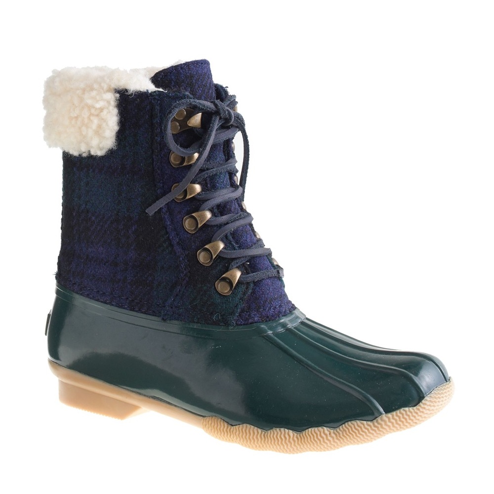 J.crew Sperry Top-sider winter boots plaid lined 8